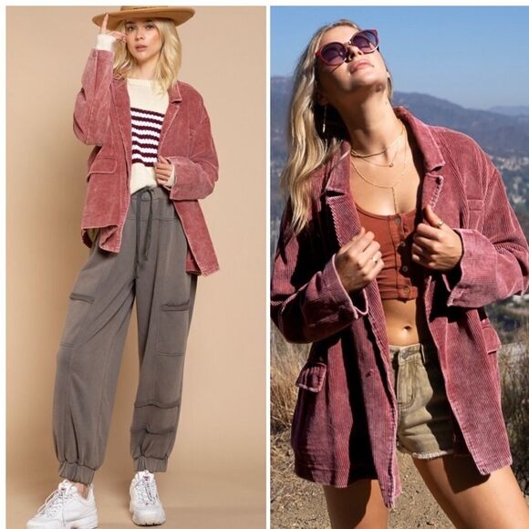 CORDUROY jacket, oversized fit, long sleeve - Picture 12 of 14